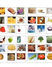 English Worksheet: food bingo 5