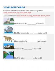English Worksheet: SUPERLATIVES