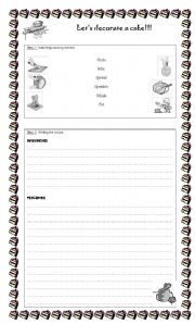 English Worksheet: Writing a Cake Recipe