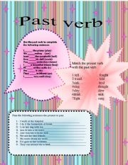 English worksheet: past verb