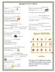English Worksheet: 100 years - Five for fighting