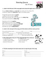 English Worksheet: Dancing Queen