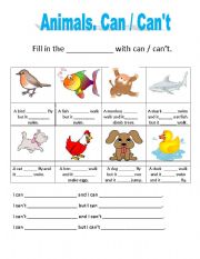 Can / Can´t - ESL worksheet by teachertonyinchina