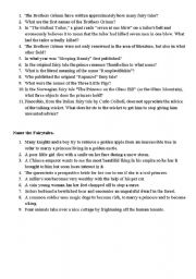 English Worksheet: Fairytales - Questions (research)
