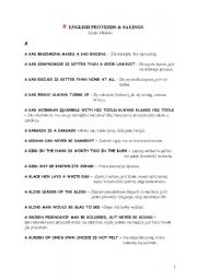 English Worksheet: proverbs