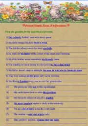 English Worksheet: Present Simple. Wh-Questions. 