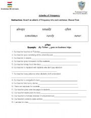 English Worksheet: adverbs of frequency