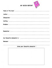 English worksheet: My Book Review