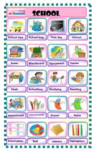 English Worksheet: school