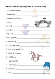 English Worksheet: Aussie slang worksheet