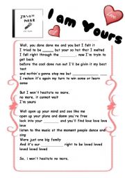 English Worksheet: Jason Mraz -Im yours