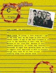 English Worksheet: The Copyright Wars #4 - The Defendants (U2)