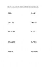 English worksheet: colours