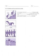 English Worksheet: Movements and Tenses