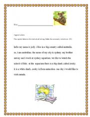 English worksheet: Capital Letters