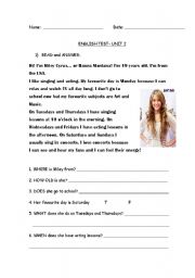 English Worksheet: English test