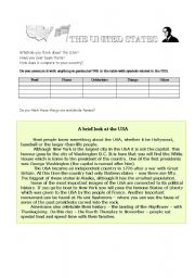 English Worksheet: America