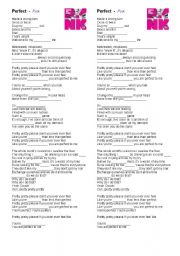 English Worksheet: Perfect - Pink