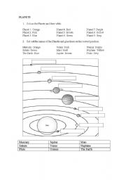 English Worksheet: PLANETS