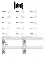 English worksheet: Colours