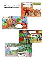 Greetings and Activity Comic Strip