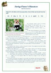 English Worksheet: Saving Frances Hamsters(prepositions + KEYS)