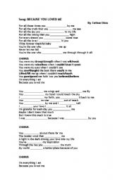 English Worksheet: simple past-song