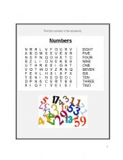 English worksheet: Numbers