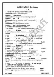 English Worksheet: Workbook revision