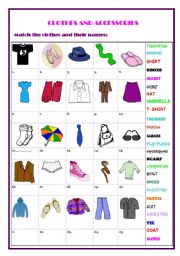 English Worksheet: CLOTHES AND ACCESSORIES