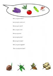 English Worksheet: vegetables
