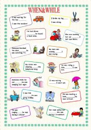 English Worksheet: WHEN&WHILE