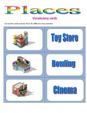 English Worksheet: Places- Vocabulary Cards