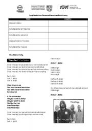 English Worksheet: These Days - Foo Fighters