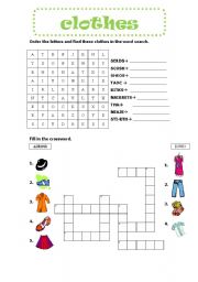 English Worksheet: Clothes