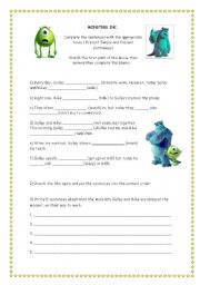 English Worksheet: Monsters Inc.