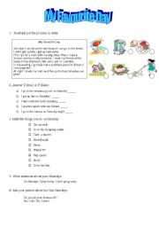 English Worksheet: My favourite day