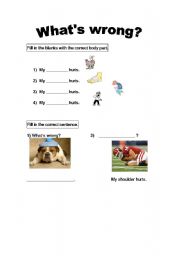 English Worksheet: Whats wrong?