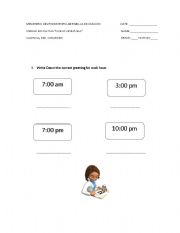 English Worksheet: Greetings Activity.