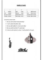 English worksheet: past simple + pronunciation lesson