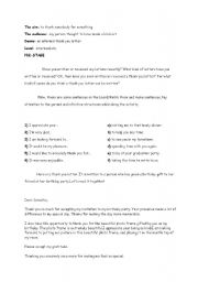 English Worksheet: thank you letter 