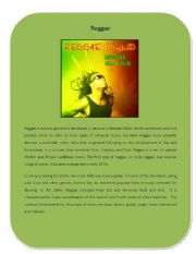 English Worksheet: Music Genre 9 ( Reggae)