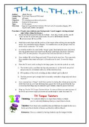 English Worksheet: How To Teach The TH Sound (UPDATED 7-03-2011) Part 1 Lesson