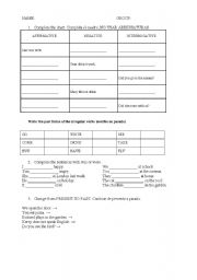 English worksheet: REVIEW ON PAST TENSE