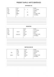 English worksheet: present simple