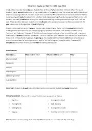 English Worksheet: Hugging banned in school
