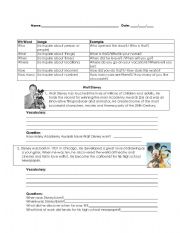 English Worksheet: Walt Disney - Wh Words