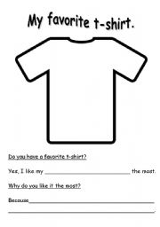 English Worksheet: My Favorite T-shirt.