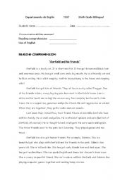 English Worksheet: Reading Comprehension on Friendship