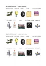 English Worksheet: inventions